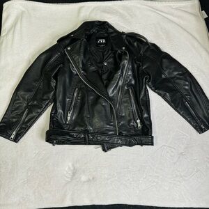 Zara Faux Leather Biker Jacket​